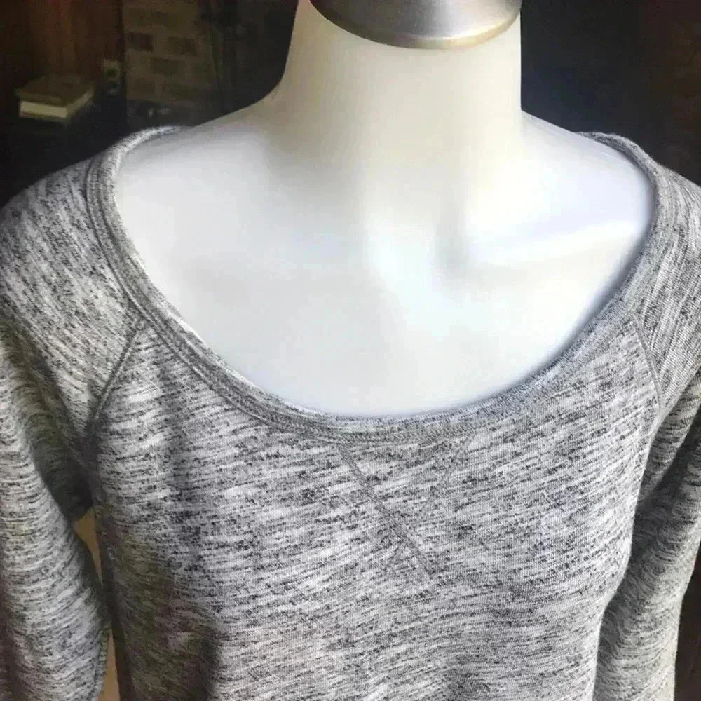 Express White and Gray Lace Sweater